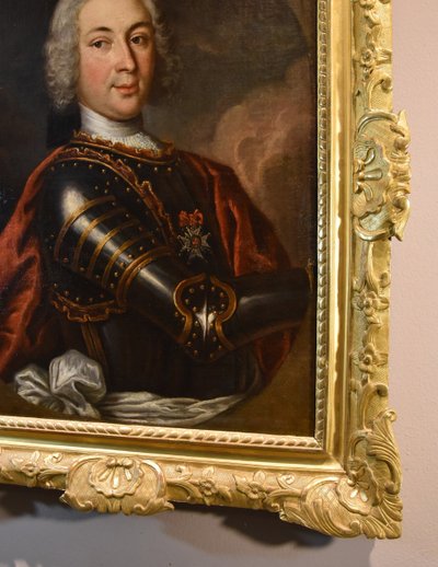 Gentleman in Rüstung, Hyacinthe Gigaud (Perpignan 1659 - Paris 1743) Schule von