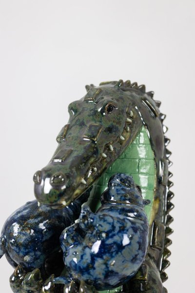 Valérie Courtet. Crocodile carrying hippopotamuses. Contemporary. LS64161809P