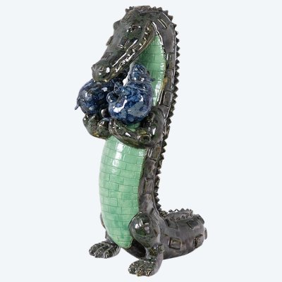 Valérie Courtet. Crocodile carrying hippopotamuses. Contemporary. LS64161809P
