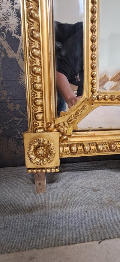 Napoleon III period mirror with glazing beads 126x78