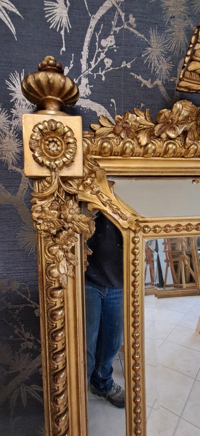 Napoleon III period mirror with glazing beads 126x78
