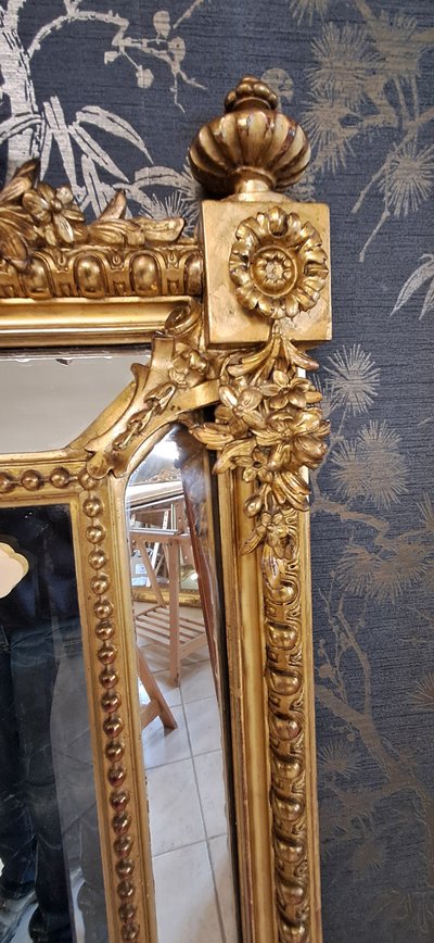 Napoleon III period mirror with glazing beads 126x78