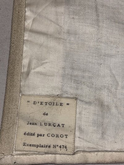 LURCAT Jean & Corot. Printed wall hanging (Size, 190 x 120 cm) Signed + Bolduc