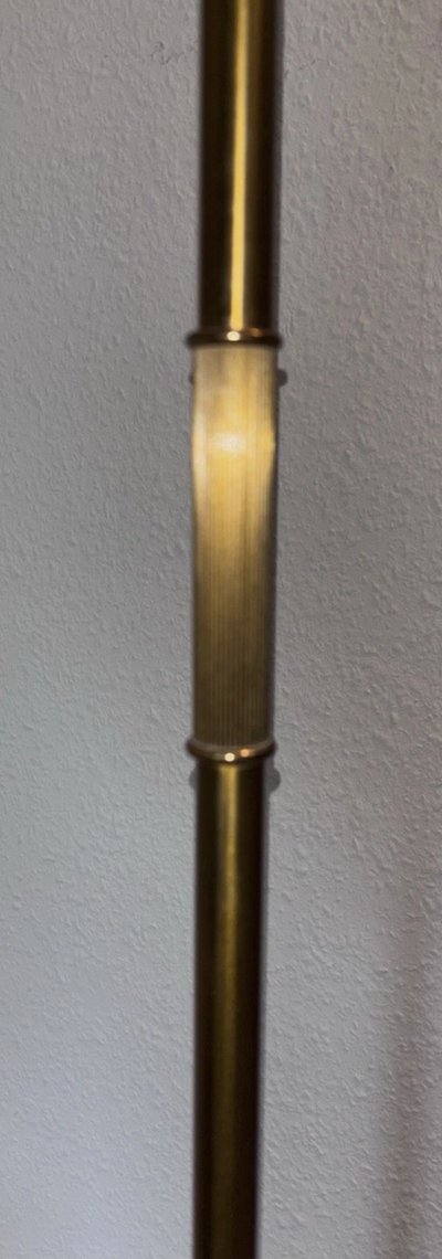 Maison CHARLES (Signed) Tripod floor lamp in brass and gilded bronze.
