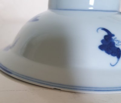Late Qing blue and white porcelain bowl with immortals; 19th c China