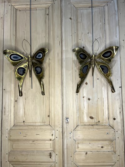 Henri FERNANDEZ Pair of Papillon sconces