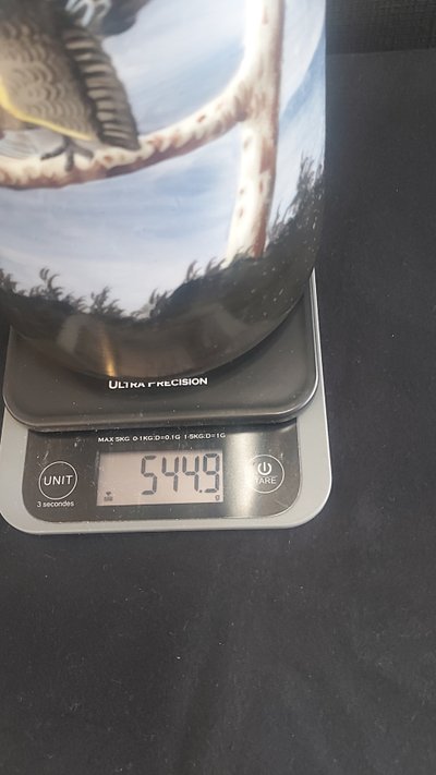 Vase aus Opalglas mit Heidehahndekor 