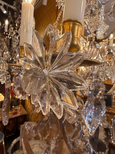 French 18th Century Stem-Shaped Gilt Bronze and Cut Crystal Chandelier Circa 1760-1770