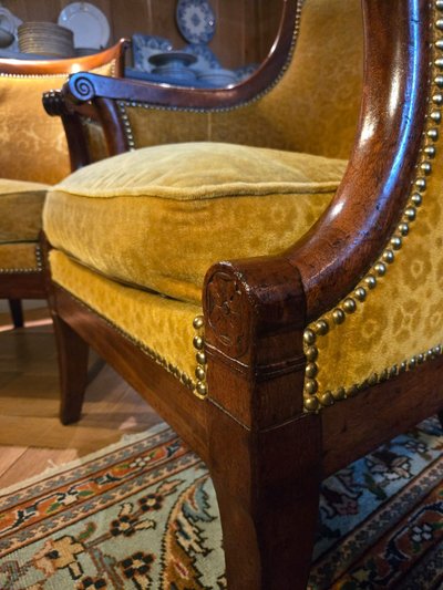 Pair of Gondola Seats, Attributed to A. Gaillard, Empire Period (1804-1815)