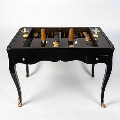 Games Table for Chess, Checkers, and Tric-Trac with Marquetry and Painting, Louis XV Period circa 17