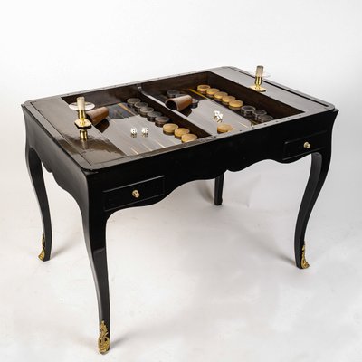 Games Table for Chess, Checkers, and Tric-Trac with Marquetry and Painting, Louis XV Period circa 17