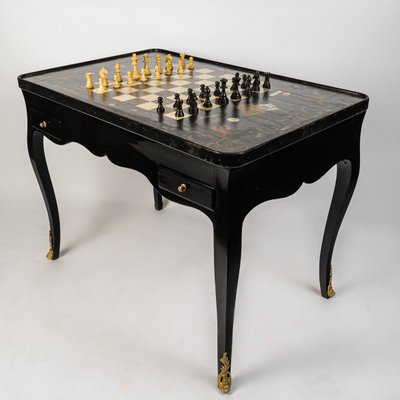 Games Table for Chess, Checkers, and Tric-Trac with Marquetry and Painting, Louis XV Period circa 17