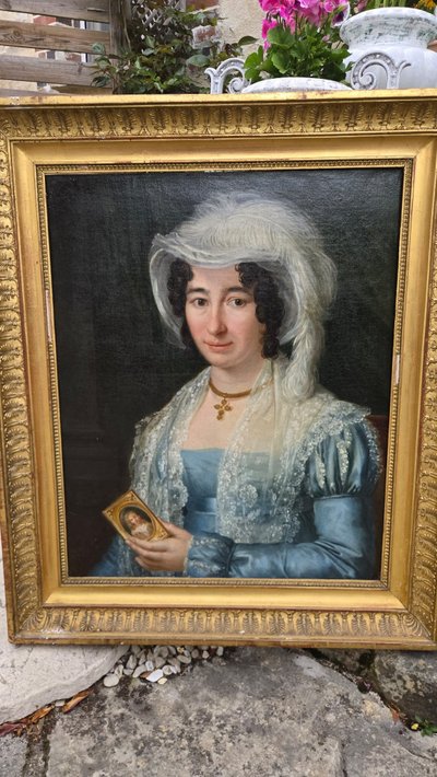 Ritratto di donna in miniatura, periodo Impero