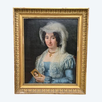 Ritratto di donna in miniatura, periodo Impero