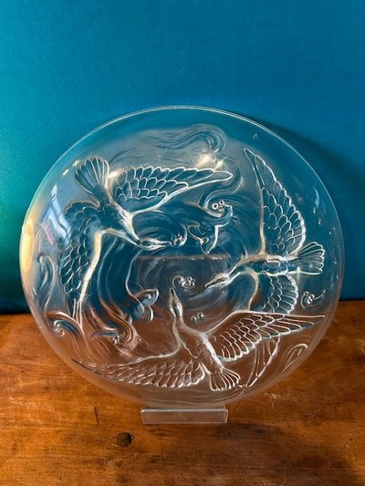 Vogelschale - Milchglas - Art Deco - Verlys France