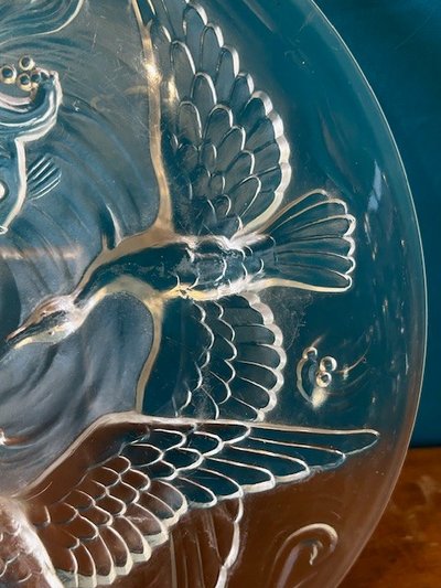 Vogelschale - Milchglas - Art Deco - Verlys France