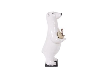 Valérie Courtet. Bear presenting 3 animals. Contemporary. LS64211605M