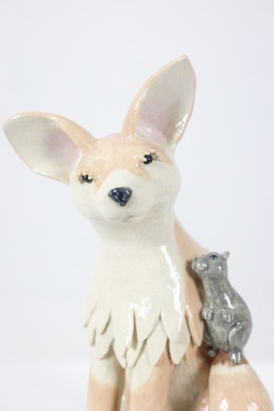 Valerie Courtet. Fennec in gres smaltato. Opera contemporanea.LS6422959P