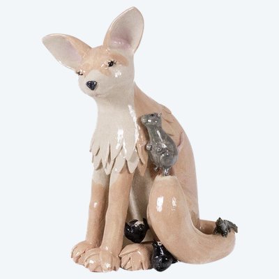 Valerie Courtet. Fennec in gres smaltato. Opera contemporanea.LS6422959P