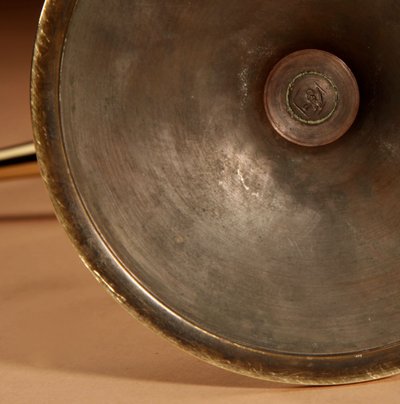  Lampada a olio a forma di sigaro in stile Art Nouveau di Jan Eisenlöffel, progettata per WMF, circa 1900.