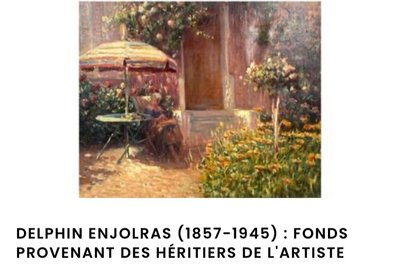 Chrysanthemums”. Oil on canvas, early 20th century, mounted on cardboard. Delphin Enjolras workshop.