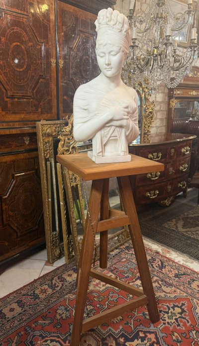 BUSTO IN MARMO MADAME RECAMIER FIRMATO PUGI