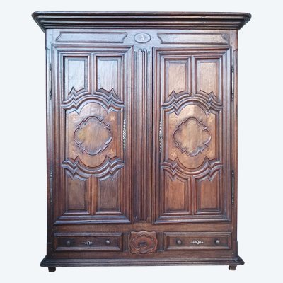 Louis XIV wardrobe in solid oak, 18th century