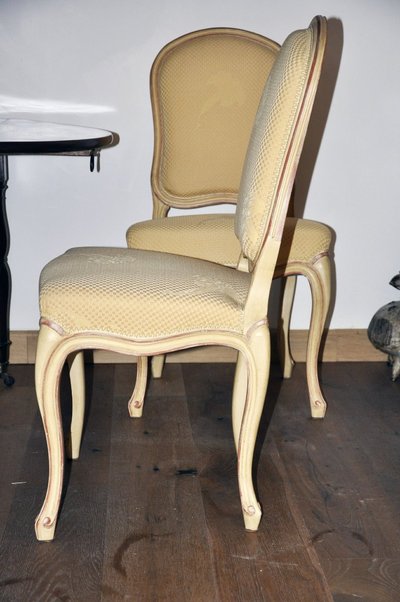 Set of four Louis XV style re-encased beech chairs, late 19th century