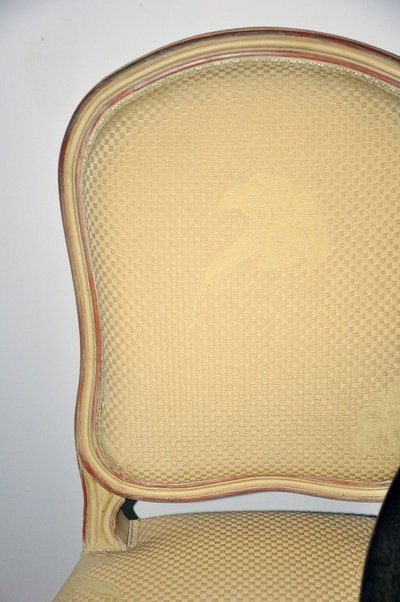 Set of four Louis XV style re-encased beech chairs, late 19th century