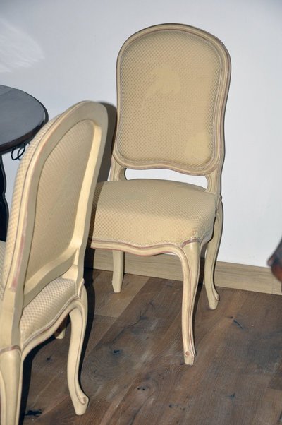 Set of four Louis XV style re-encased beech chairs, late 19th century
