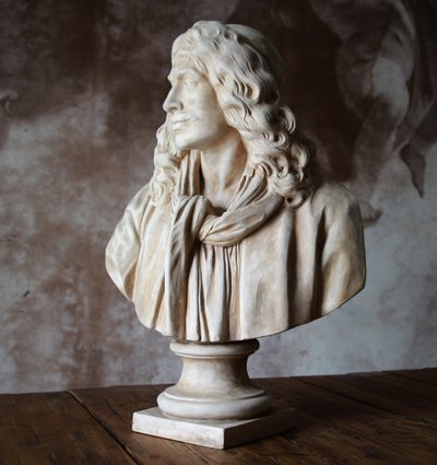 Sculpture Buste en terre cuite de Sèvres de Molière d'après Jean Antoine Houdon