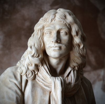 Sculpture Buste en terre cuite de Sèvres de Molière d'après Jean Antoine Houdon