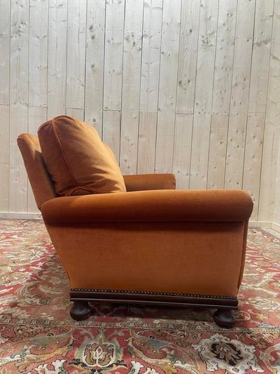 Orange velvet catering sofa