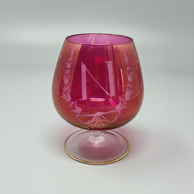 Set di sei bicchieri di lusso colorati Napoleone, realizzati a mano in cristallo, anni '60. Prodotto in Italia.