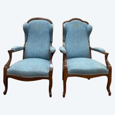 Paire de fauteuils Voltaire Louis Philippe 