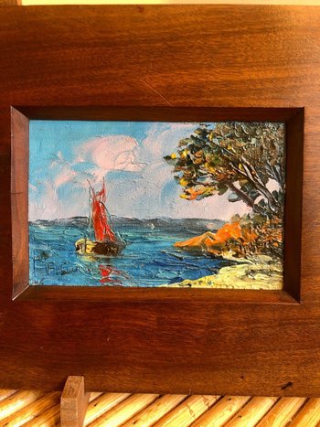 Marine. Oils On Panels, XXth Century