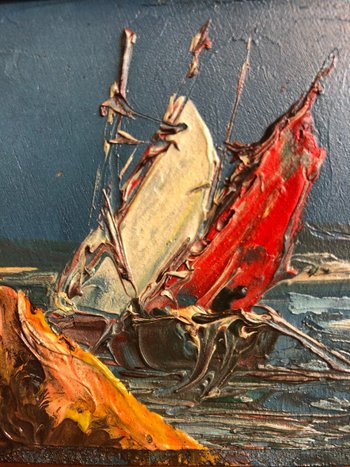 Marine. Oils On Panels, XXth Century