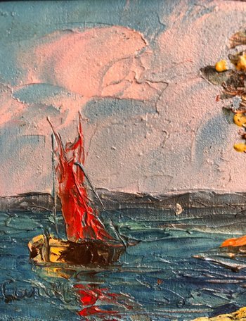 Marine. Oils On Panels, XXth Century
