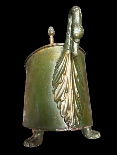 Green sheet metal egg dish / egg box, Empire / Restoration period