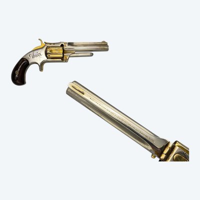 RIVOLVER SMITH & WESSON n. 1 1/2§th issue, placcato in nichel e oro, Stati Uniti tra il 1868 e il 1875