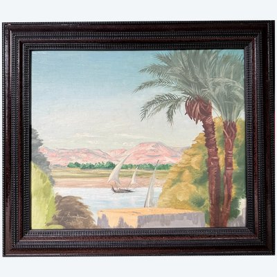Henri Vergé-sarrat (1880-1966) - Luxor, The Nile And The Lybian Range, Egypt, 1929 - Drouant