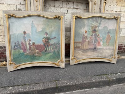 ENSEMBLE DE SIX BOISERIES LOUIS XV