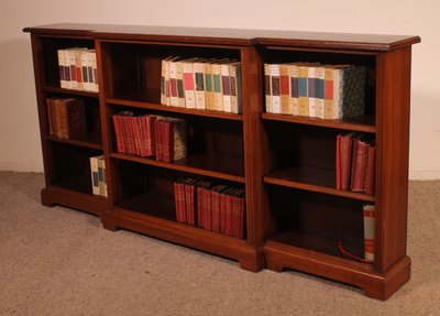 Grande libreria aperta in noce del XIX secolo - Inghilterra