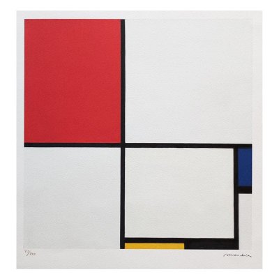 1970 Gorgeous "After" Piet Mondrian "Composition No. III" Lithographie à édition limitée
