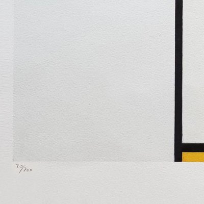 1970 Gorgeous "After" Piet Mondrian "Composition No. III" Lithographie à édition limitée