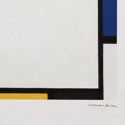 1970 Gorgeous "After" Piet Mondrian "Composition No. III" Lithographie à édition limitée