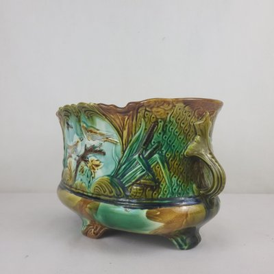 Planter in barbotine - Faïencerie de Nimy 19th century