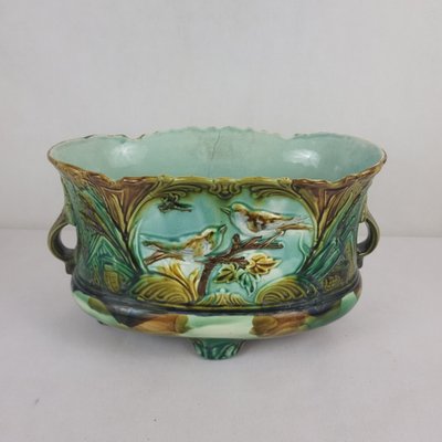 Planter in barbotine - Faïencerie de Nimy 19th century