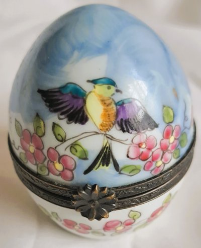 Jolie Boîte à pilules de collection en porcelaine peinte à la main 1 flacon