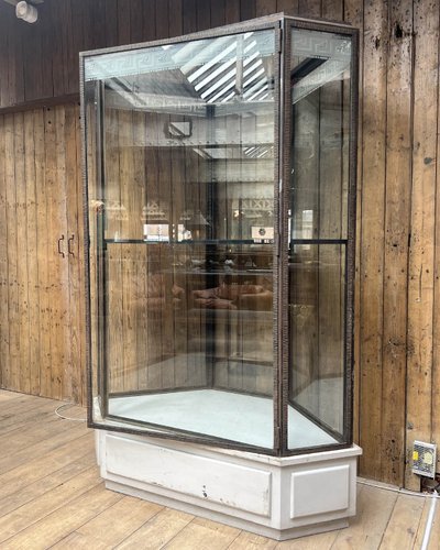 Hammered iron display cabinet